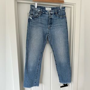 Mother Denim - The Scrapper Cuff Ankle Jeans Fray - Color Take Me Higher Size 30